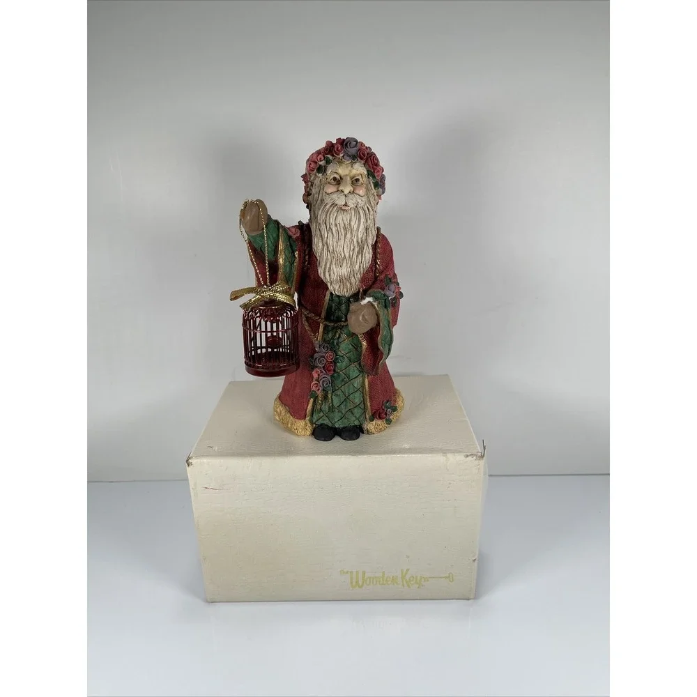 Vintage‎ Santa Claus Figurine From The Wooden Key Christmas Decoration 6